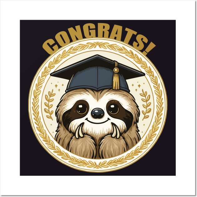 Congrats Graduate Sloth Wall Art by Heartsake